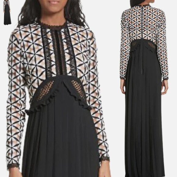 Self-Portrait Guipure Dress with Waist Cut Out US2/UK6 NWT MSRP $600 - Picture 1 of 15